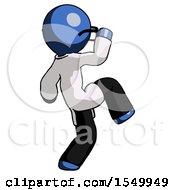 Poster, Art Print Of Blue Doctor Scientist Man Kick Pose Start