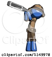 Poster, Art Print Of Blue Explorer Ranger Man Thermometer In Mouth