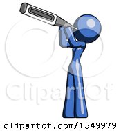 Poster, Art Print Of Blue Design Mascot Woman Thermometer In Mouth