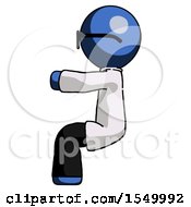 Poster, Art Print Of Blue Doctor Scientist Man Sitting Or Driving Position