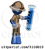 Poster, Art Print Of Blue Explorer Ranger Man Holding Large Test Tube