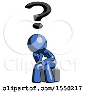 Blue Design Mascot Woman Thinker Question Mark Concept