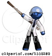 Poster, Art Print Of Blue Doctor Scientist Man Bo Staff Pointing Up Pose