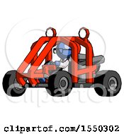 Poster, Art Print Of Blue Doctor Scientist Man Riding Sports Buggy Side Angle View