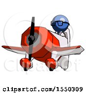 Poster, Art Print Of Blue Doctor Scientist Man Flying In Geebee Stunt Plane Viewed From Below