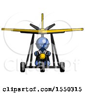 Poster, Art Print Of Blue Doctor Scientist Man In Ultralight Aircraft Front View