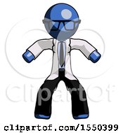 Poster, Art Print Of Blue Doctor Scientist Male Sumo Wrestling Power Pose