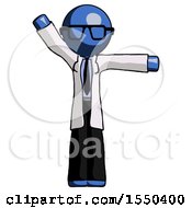 Poster, Art Print Of Blue Doctor Scientist Man Directing Traffic Right