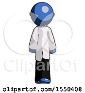 Poster, Art Print Of Blue Doctor Scientist Man Walking Away Back View