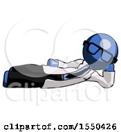 Poster, Art Print Of Blue Doctor Scientist Man Reclined On Side