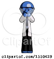 Poster, Art Print Of Blue Doctor Scientist Man Laugh Giggle Or Gasp Pose