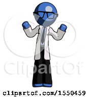 Poster, Art Print Of Blue Doctor Scientist Man Shrugging Confused