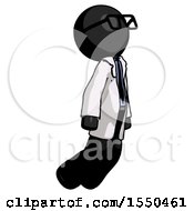 Black Doctor Scientist Man Floating Through Air Right