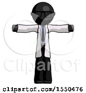 Poster, Art Print Of Black Doctor Scientist Man T-Pose Arms Up Standing