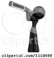 Black Design Mascot Woman Thermometer In Mouth