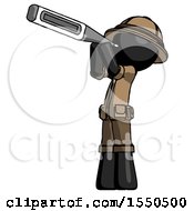 Poster, Art Print Of Black Explorer Ranger Man Thermometer In Mouth