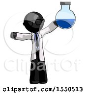 Poster, Art Print Of Black Doctor Scientist Man Holding Large Round Flask Or Beaker
