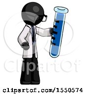 Black Doctor Scientist Man Holding Large Test Tube