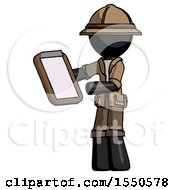 Black Explorer Ranger Man Reviewing Stuff On Clipboard