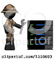 Poster, Art Print Of Black Explorer Ranger Man Server Administrator Doing Repairs