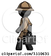 Black Explorer Ranger Man Walking With Briefcase To The Left