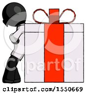 Poster, Art Print Of Black Doctor Scientist Man Gift Concept - Leaning Against Large Present