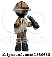 Poster, Art Print Of Black Explorer Ranger Man Holding Hammer Ready To Work
