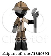 Poster, Art Print Of Black Explorer Ranger Man Holding Wrench Ready To Repair Or Work