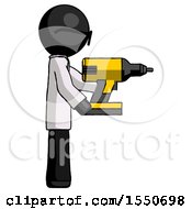 Poster, Art Print Of Black Doctor Scientist Man Using Drill Drilling Something On Right Side