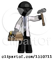 Black Doctor Scientist Man Holding Tools And Toolchest Ready To Work