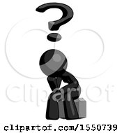 Poster, Art Print Of Black Design Mascot Woman Thinker Question Mark Concept