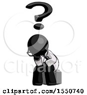 Poster, Art Print Of Black Doctor Scientist Man Thinker Question Mark Concept