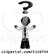 Poster, Art Print Of Black Doctor Scientist Man With Question Mark Above Head Confused