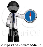 Poster, Art Print Of Black Doctor Scientist Man Holding A Large Compass