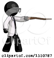 Poster, Art Print Of Black Doctor Scientist Man Pointing With Hiking Stick
