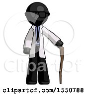 Poster, Art Print Of Black Doctor Scientist Man Standing With Hiking Stick