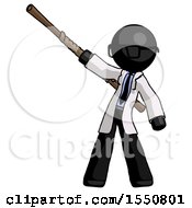 Poster, Art Print Of Black Doctor Scientist Man Bo Staff Pointing Up Pose