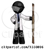 Poster, Art Print Of Black Doctor Scientist Man Holding Staff Or Bo Staff