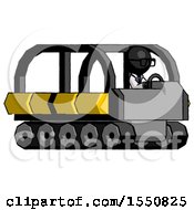 Poster, Art Print Of Black Doctor Scientist Man Driving Amphibious Tracked Vehicle Side Angle View