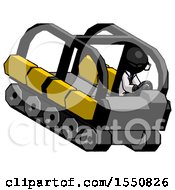 Poster, Art Print Of Black Doctor Scientist Man Driving Amphibious Tracked Vehicle Top Angle View