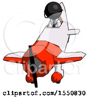 Poster, Art Print Of Black Doctor Scientist Man In Geebee Stunt Plane Descending Front Angle View