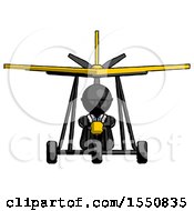 Poster, Art Print Of Black Doctor Scientist Man In Ultralight Aircraft Front View