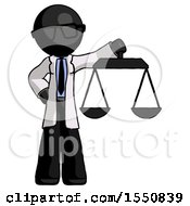 Poster, Art Print Of Black Doctor Scientist Man Holding Scales Of Justice