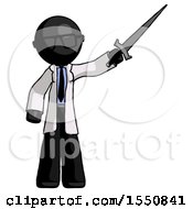 Black Doctor Scientist Man Holding Sword In The Air Victoriously