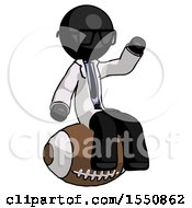 Poster, Art Print Of Black Doctor Scientist Man Sitting On Giant Football