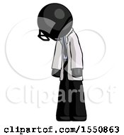 Poster, Art Print Of Black Doctor Scientist Man Depressed With Head Down Turned Left