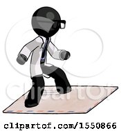 Poster, Art Print Of Black Doctor Scientist Man On Postage Envelope Surfing