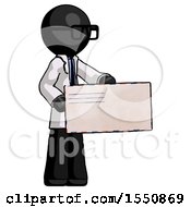 Poster, Art Print Of Black Doctor Scientist Man Presenting Large Envelope