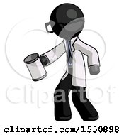 Poster, Art Print Of Black Doctor Scientist Man Begger Holding Can Begging Or Asking For Charity Facing Left