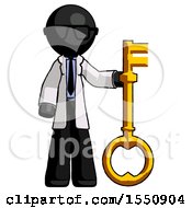 Poster, Art Print Of Black Doctor Scientist Man Holding Key Made Of Gold